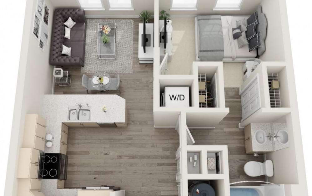 Daufuskie - 1 bedroom floorplan layout with 1 bath and 615 square feet. Daufuskie - 1 bedroom floorplan layout with 1 bath and 615 square feet.