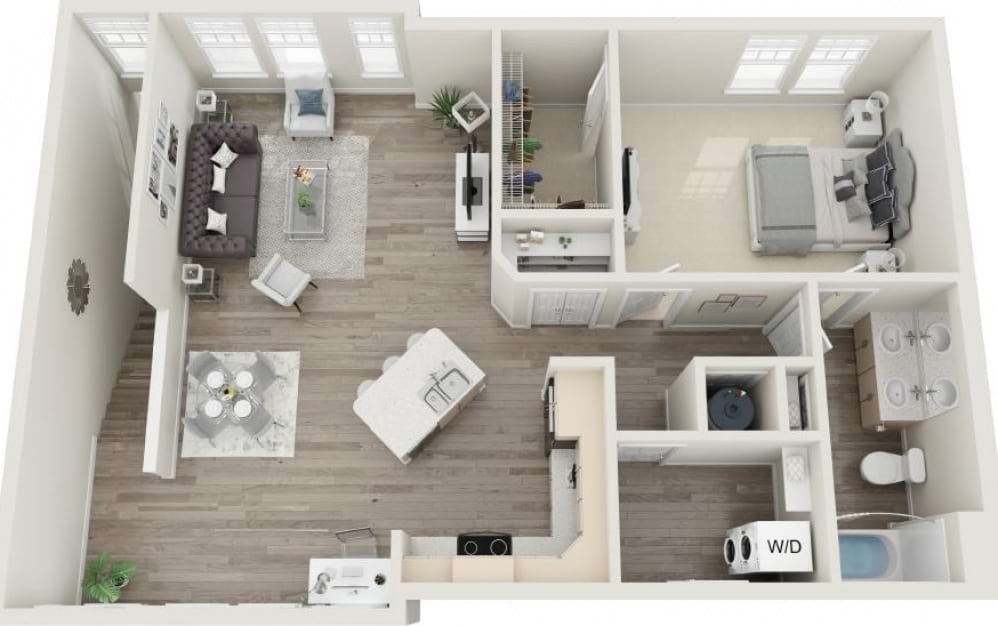 Harbor - 1 bedroom floorplan layout with 1 bath and 1103 square feet. Harbor - 1 bedroom floorplan layout with 1 bath and 1103 square feet.