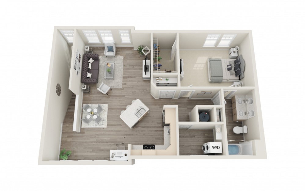 Harbor - 1 bedroom floorplan layout with 1 bath and 1103 square feet.